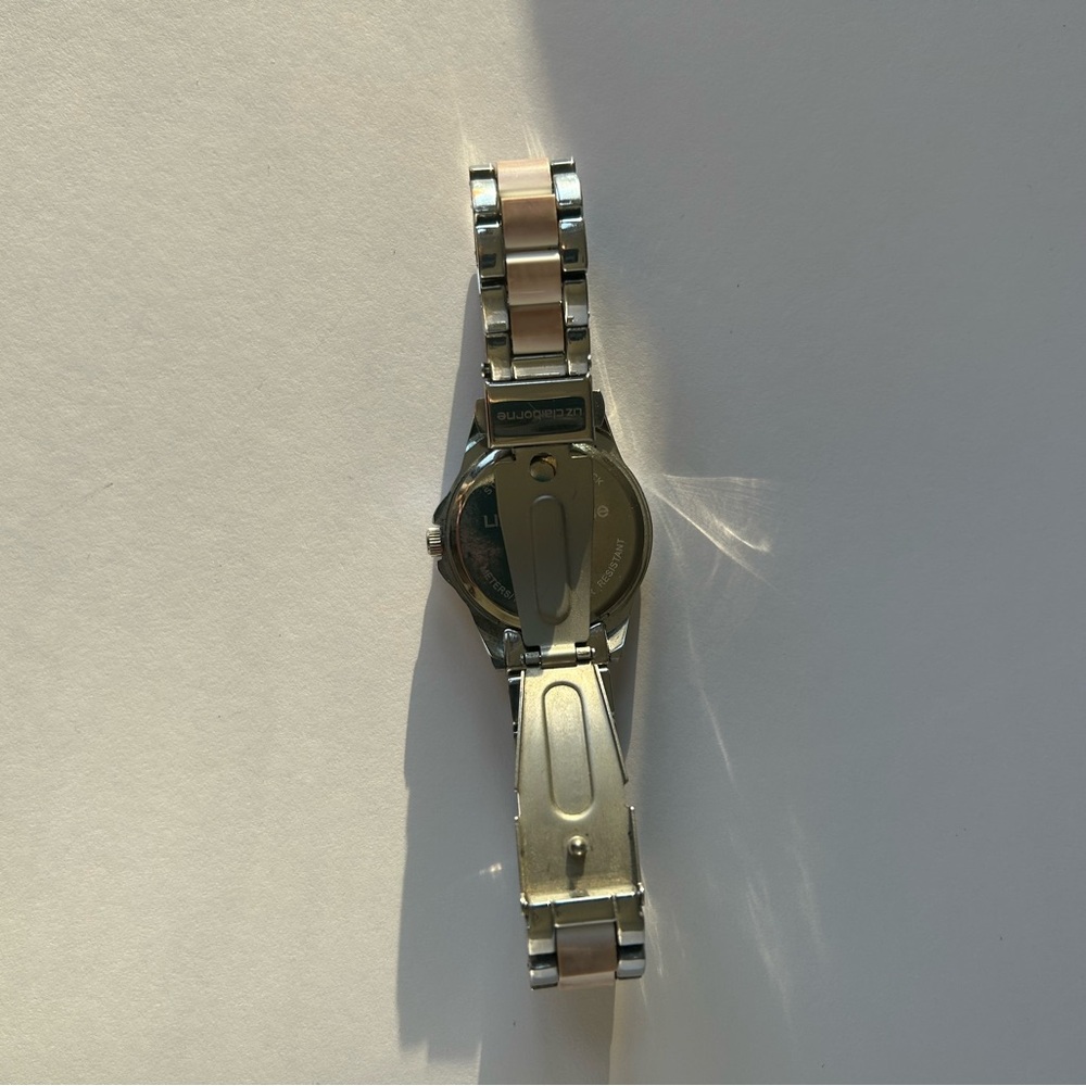 Liz Claiborne Silver Two-Tone Crystal Accent Bracelet Watch - Picture 7 of 8